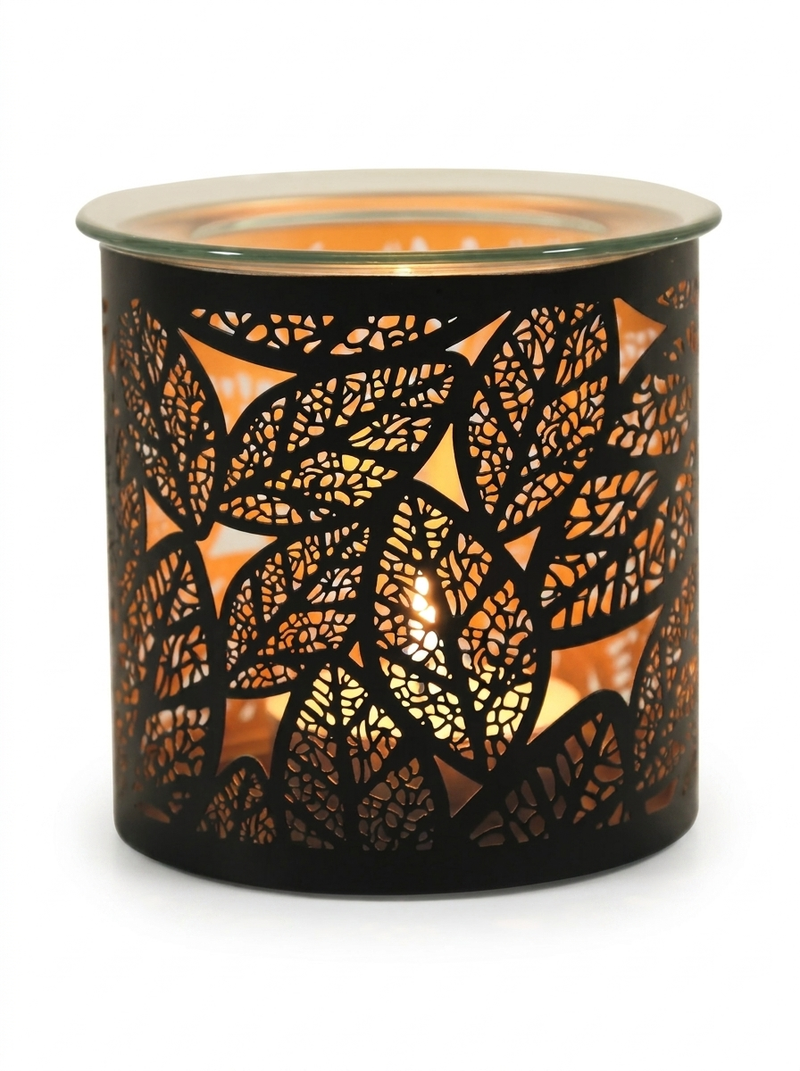 Black Leaves  Metal Tealight Burner