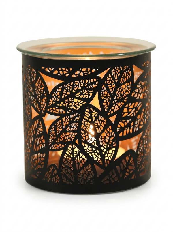 Black Leaves  Metal Tealight Burner