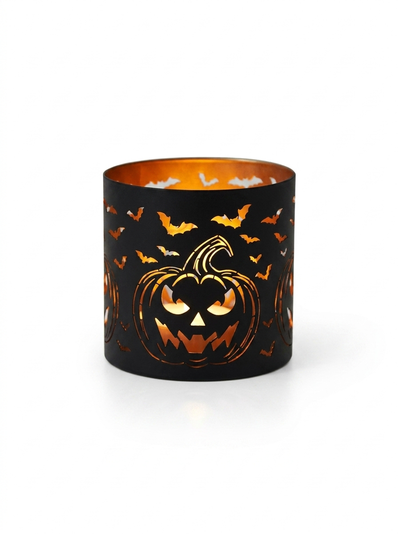 Black Pumpkin Metal Tealight Burner