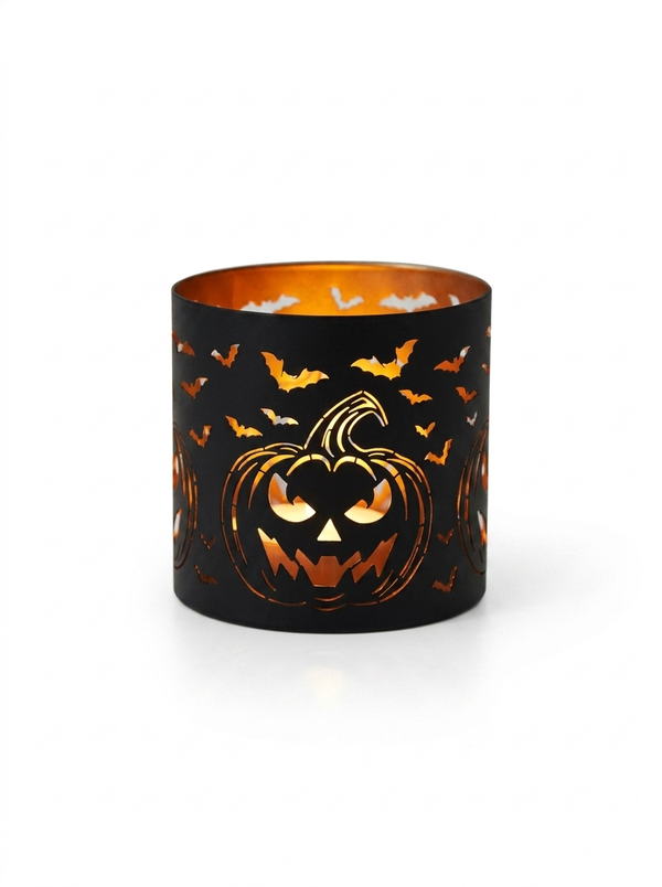 Black Pumpkin Metal Tealight Burner