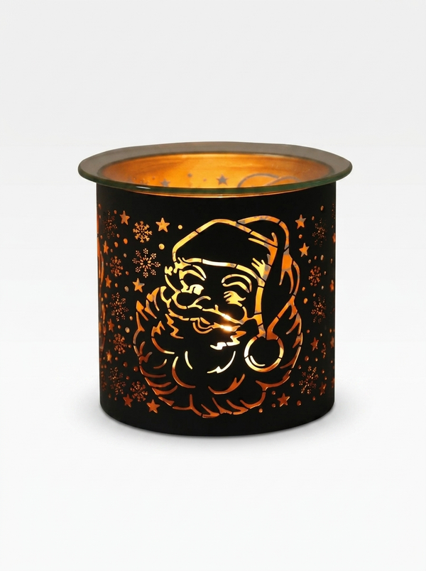 Black Santa  Metal Tealight Burner
