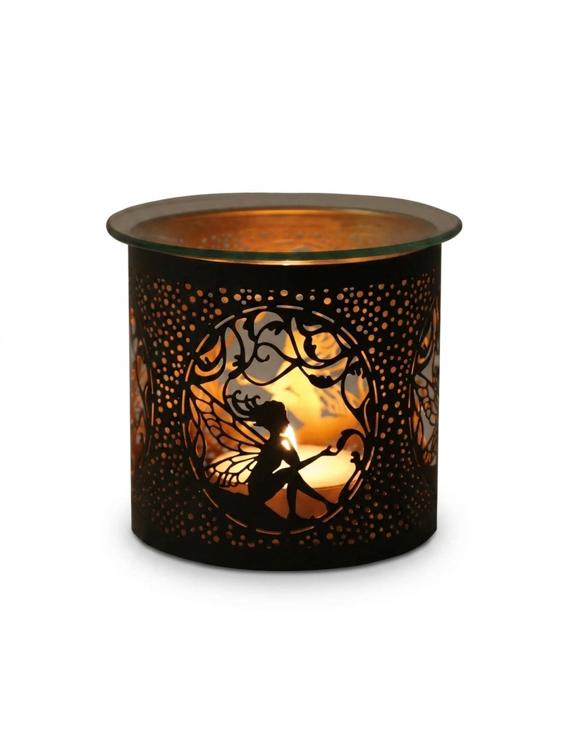 Black Seated Fairy   Metal Tealight Burner