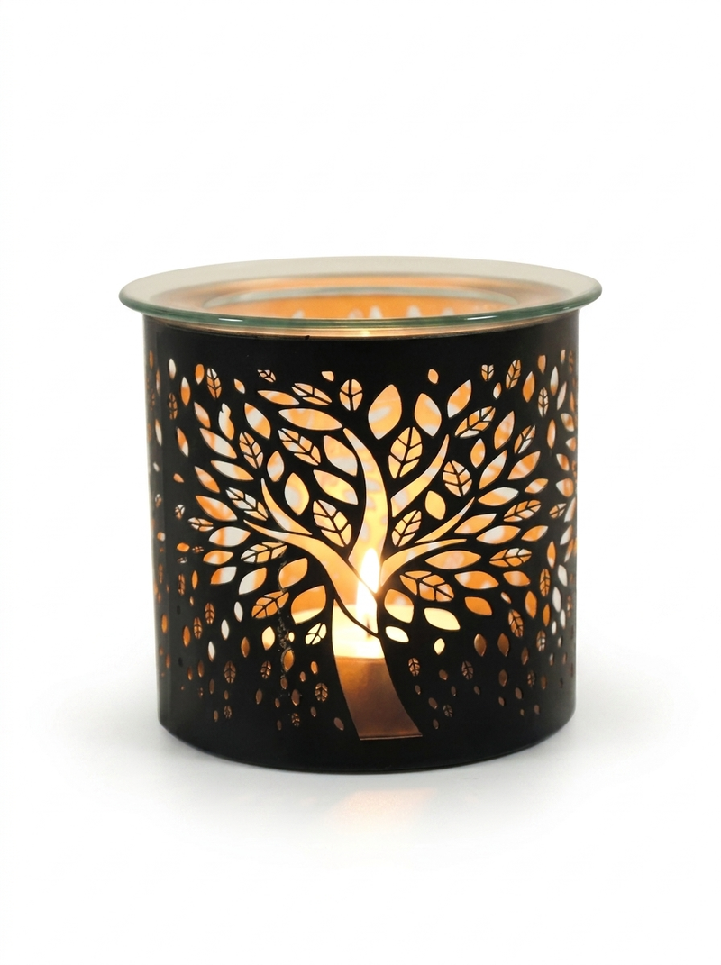 Black Tree Of Life  Metal Tealight Burner