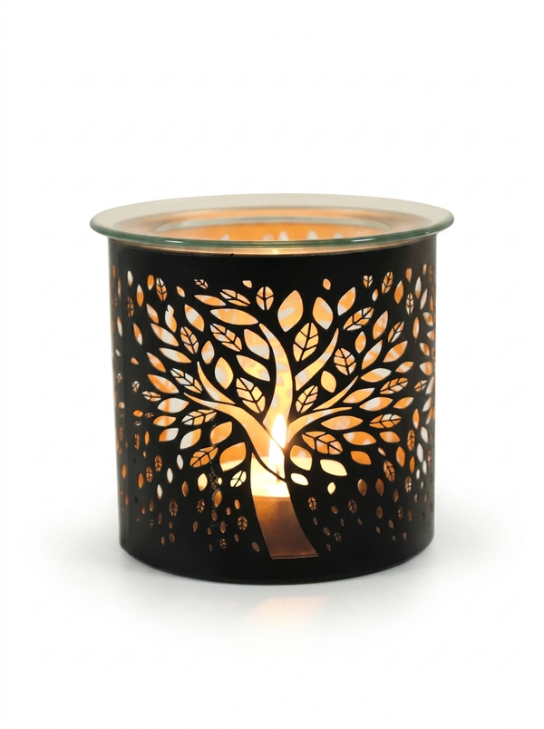 Black Tree Of Life  Metal Tealight Burner