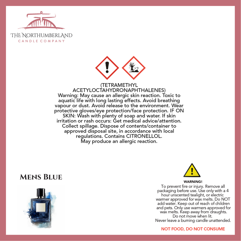 Mens Blue 50g Snap Bar - safety label, ingredients and warnings