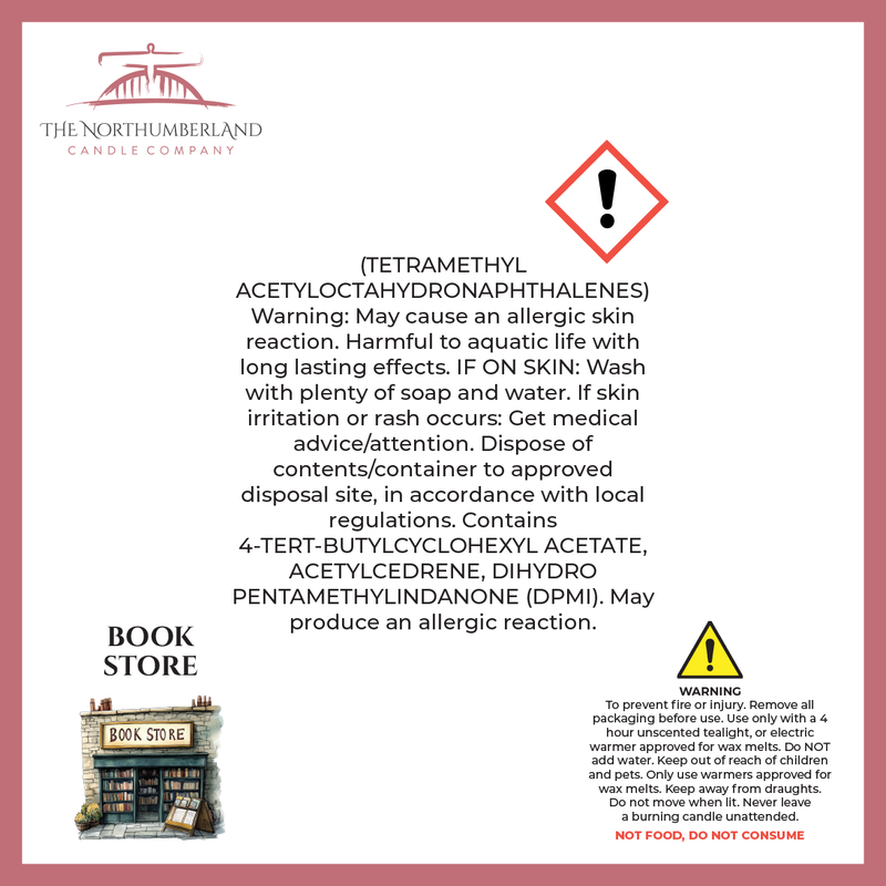 Book Store 50g Snap Bar (Previously Castle Library) - safety label, ingredients and warnings