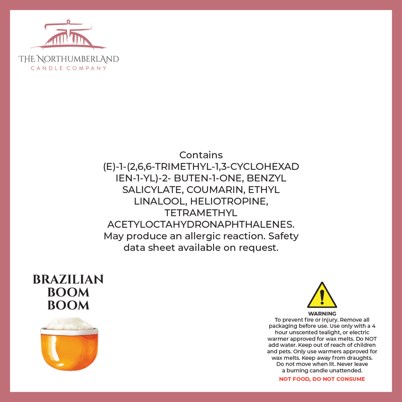 Brazilian Boom Boom 50g Snap Bar - safety label, ingredients and warnings
