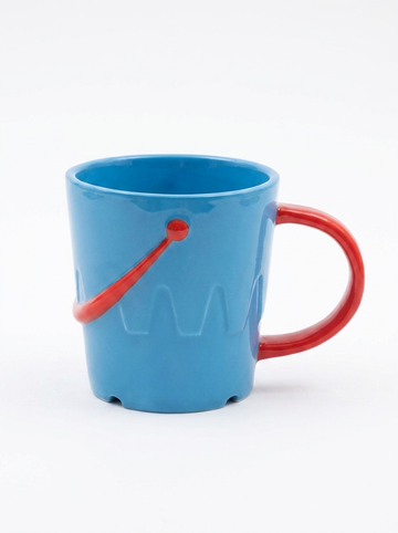 Ceramic Bucket Shaped Mug and Spade Spoon