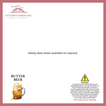 Butter Beer 50g Snap Bar - safety label, ingredients and warnings