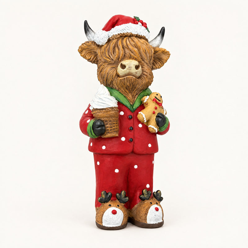 Mr & Mrs Claus Highland Cow Figurine