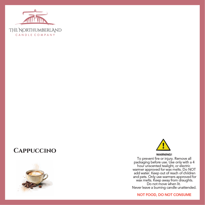 Cappuccino 50g Snap Bar - safety label, ingredients and warnings