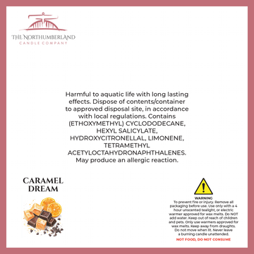 Caramel Dream 50g Snap Bar - safety label, ingredients and warnings