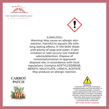 Carrot Patch Chip 50g Snap Bar - safety label, ingredients and warnings