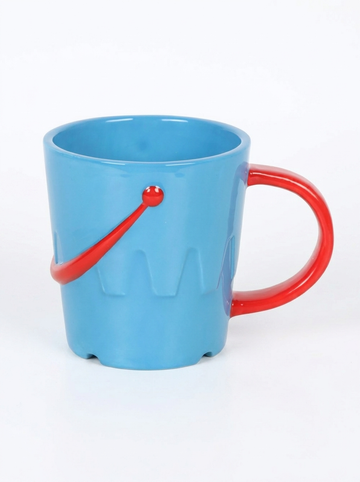 Ceramic Bucket Shaped Mug and Egg Cups with Spade Spoons Bundle
