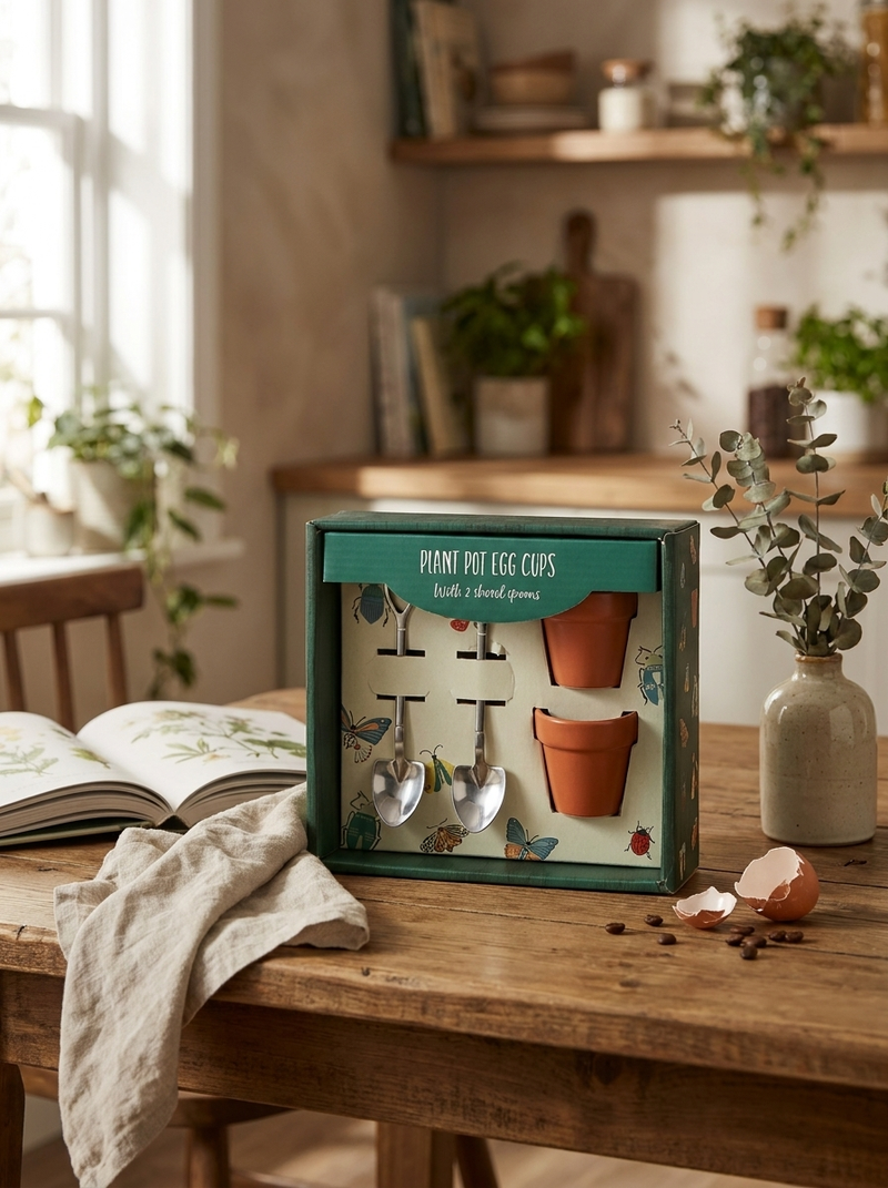 Ceramic Egg Cup & Shovel Spoon