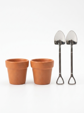 Ceramic Egg Cup & Shovel Spoon