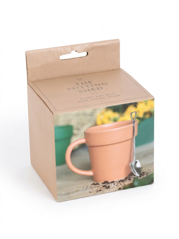 Ceramic Pot Mug & Shovel Spoon
