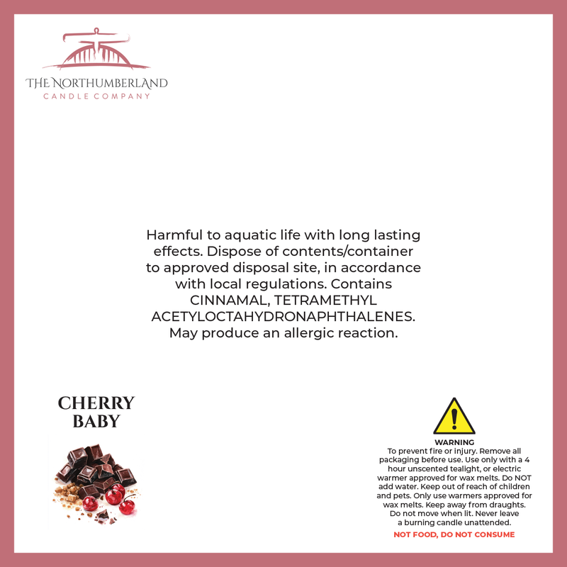 Cherry Baby 50g Snap Bar - safety label, ingredients and warnings
