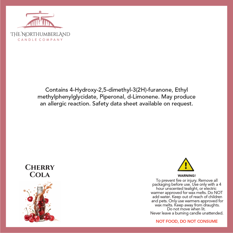 Cherry Cola 50g Snap Bar - safety label, ingredients and warnings