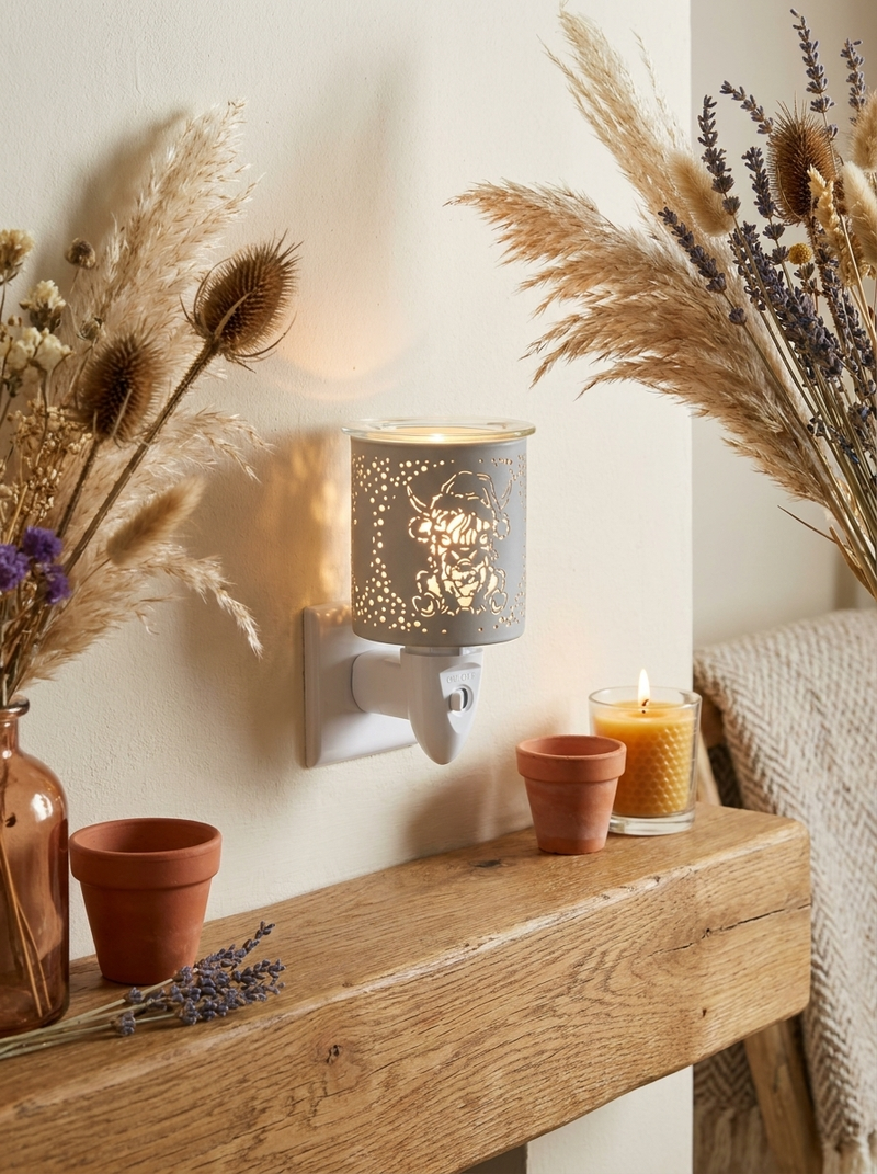 Christmas Highland Cow Plug In Burner