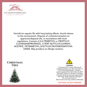 Christmas Tree - safety label, ingredients and warnings