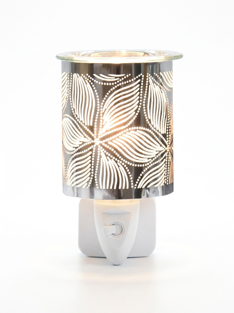 Chrome Floral Plug In Wax Melter