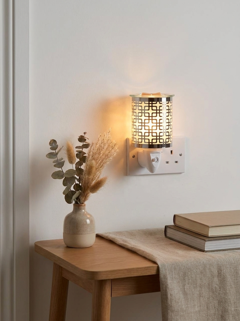 Chrome Squares Plug In Wax Melter