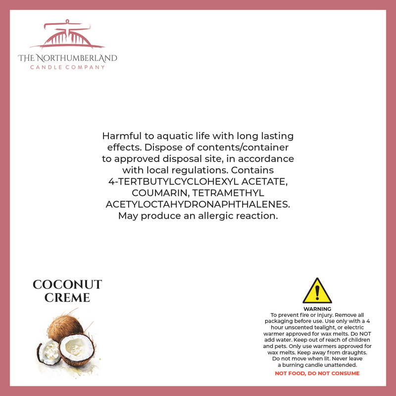 Coconut creme 50g Snap Bar - safety label, ingredients and warnings