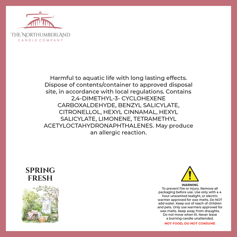 Spring Fresh (Spring Awakening) 50g Snap Bar - safety label, ingredients and warnings