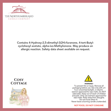 Cosy Cottage 50g Snap Bar - safety label, ingredients and warnings