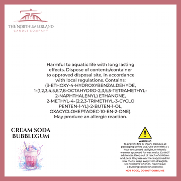 Cream Soda Bubblegum 50g Snap Bar - safety label, ingredients and warnings