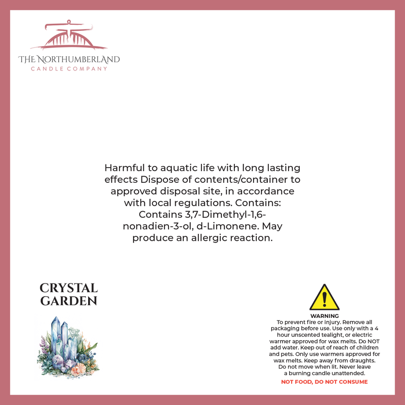 Crystal Garden - safety label, ingredients and warnings