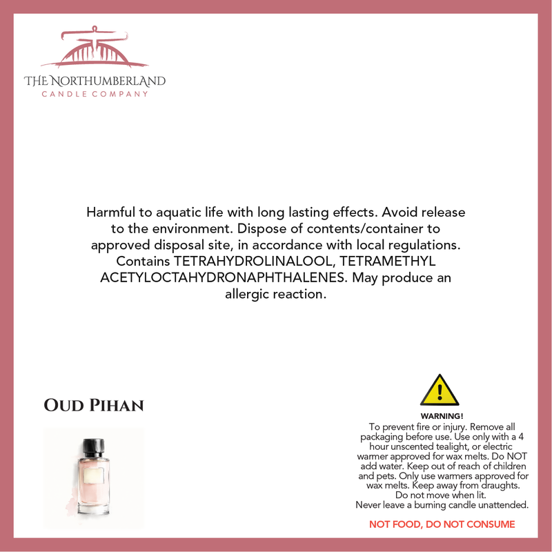 Oud Ispahan  50g Snap Bar - safety label, ingredients and warnings