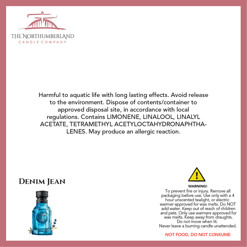 Denim Jean 50g Snap Bar - safety label, ingredients and warnings