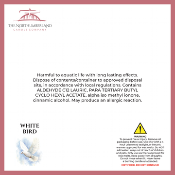 White Bird 50g Snap Bar - safety label, ingredients and warnings