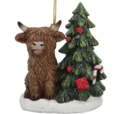 Highland Cow Christmas Tree Decoration, Assorted Designs, 1 PIECE