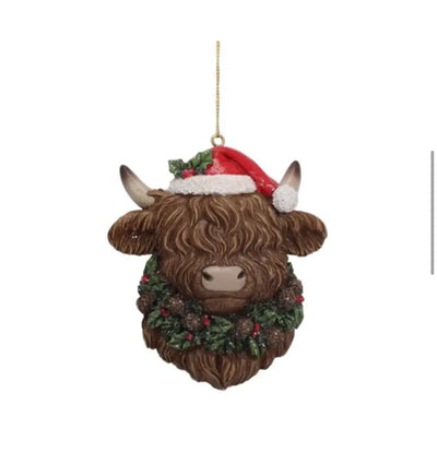 Highland Cow Christmas Tree Decoration, Assorted Designs, 1 PIECE