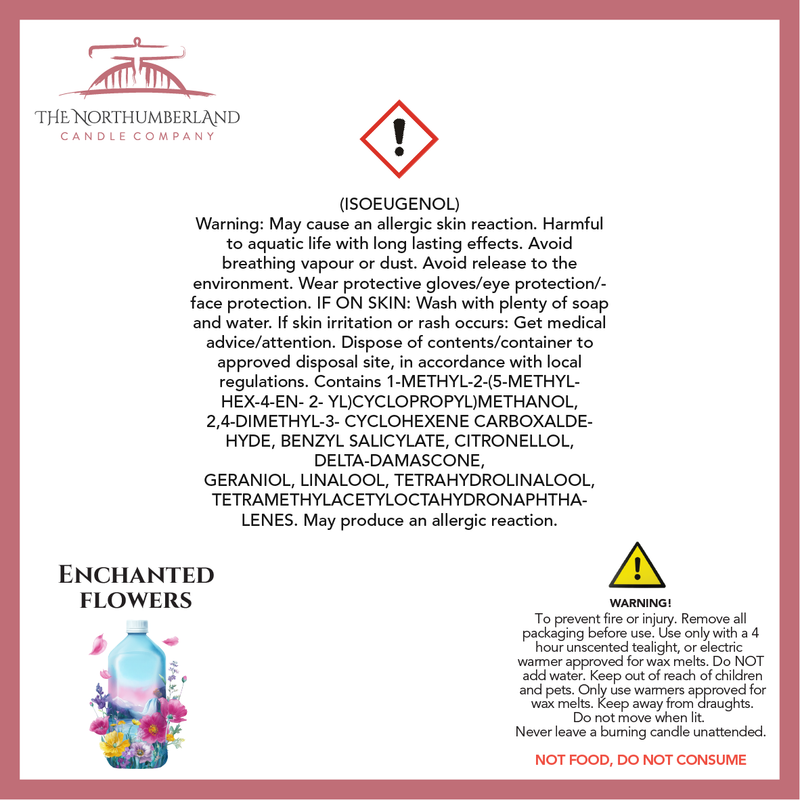 Enchanted Flowers 50g Snap Bar - safety label, ingredients and warnings