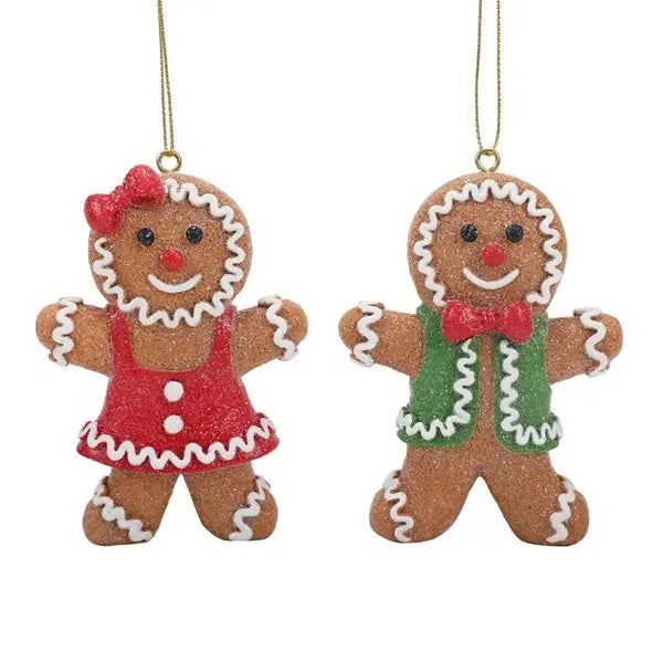 Gingerbread Hanging Decoration 10cm 2 PER PACK - 1 OF EACH DESIGN Festive Christmas Ornaments for Home Decor
