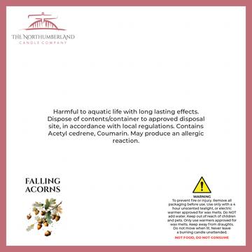 Falling Acorns 50g Snap Bar - safety label, ingredients and warnings