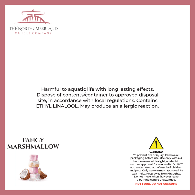 Fancy Marshmallow 50g Snap Bar - safety label, ingredients and warnings