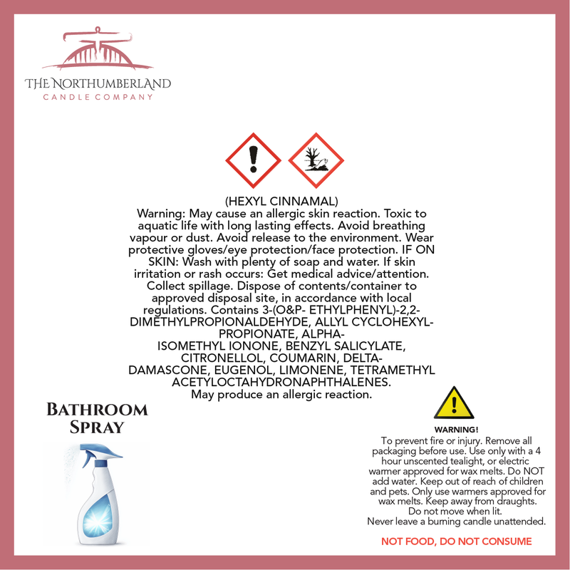 Flashy Bathroom 50g Snap Bar - safety label, ingredients and warnings