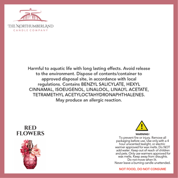 Red Flowers Inspired by Flowerbomb 50g Snap Bar - safety label, ingredients and warnings