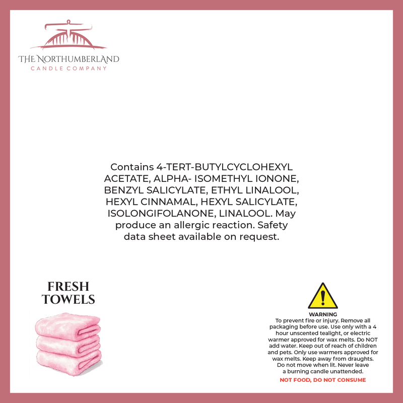 Fresh Towels 50g Snap Bar - safety label, ingredients and warnings