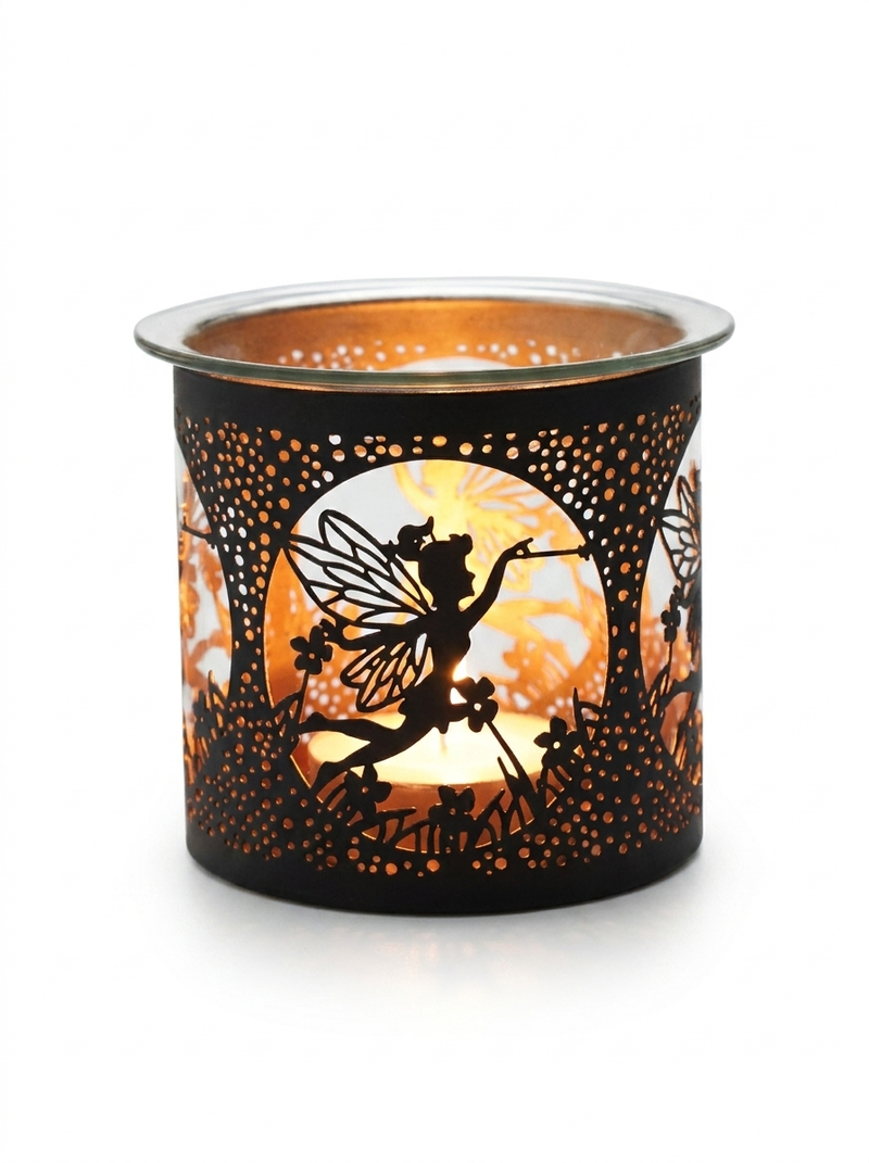 Flying Fairy Black  Metal Tealight Burner