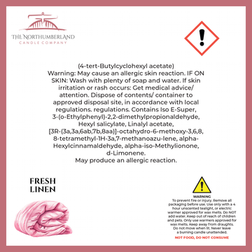 Fresh Linen 50g Snap Bar - safety label, ingredients and warnings