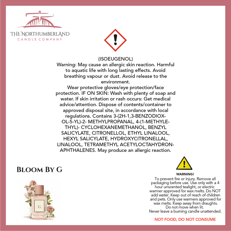 Bloom By G 50g Snap Bar - safety label, ingredients and warnings