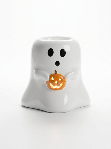 Ghost Tealight Burner with Pumpkin