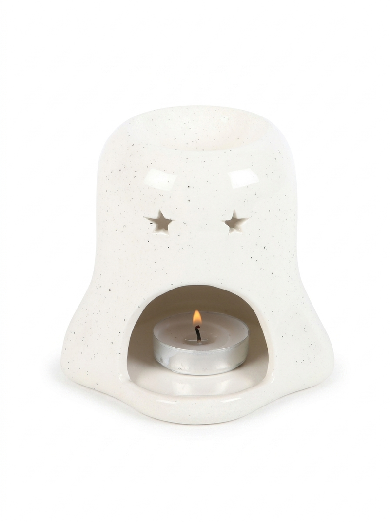 Ghost Tealight Burner with Pumpkin