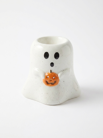 Ghost Tealight Burner with Pumpkin